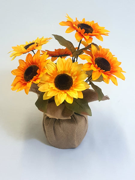 Sunflower In Burlap